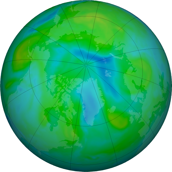 Arctic ozone map for 02 September 2022